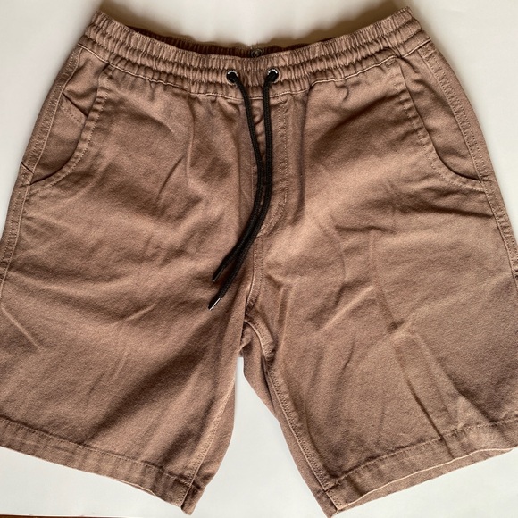 Men’s volcom brown drawstring shorts cotton cargo small - Picture 1 of 5
